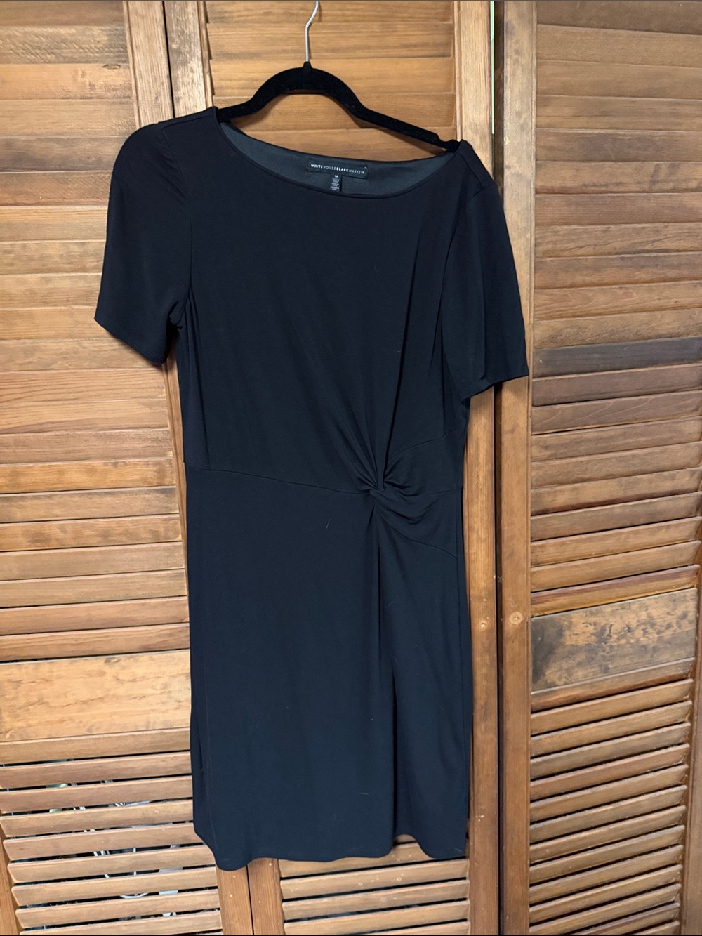 White House Black Market Black Twist-Detail Midi Dress
